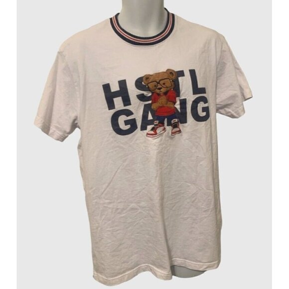Hustle Gang Men Sportsmen Knit T Shirt Size LG White - Picture 2 of 11
